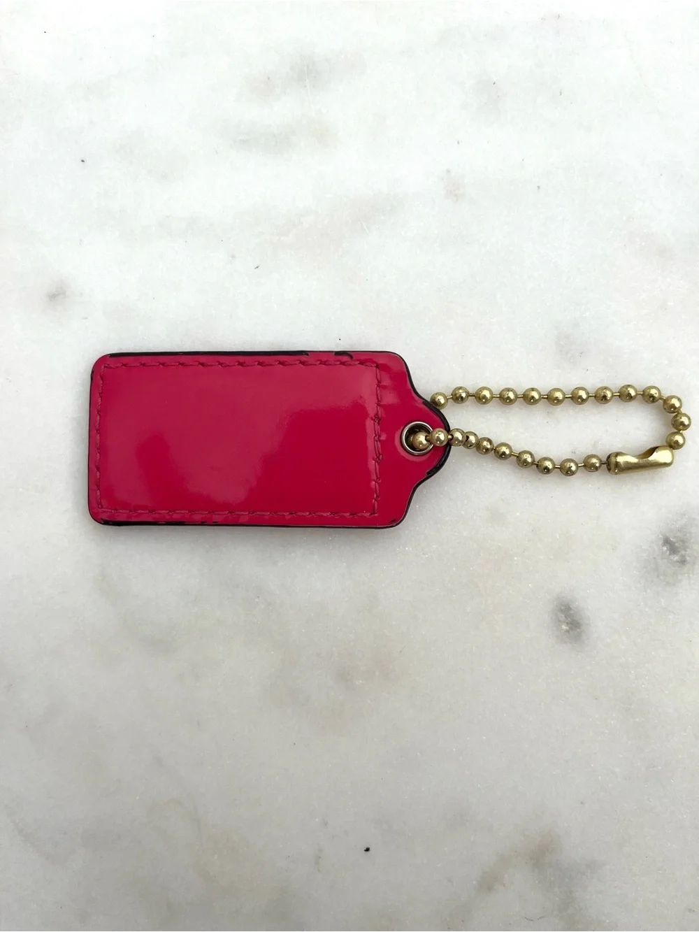 COACH Vintage Patent Leather Hang Tag, Watermelon Pink